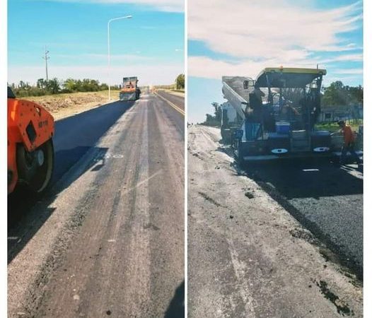 Este lunes se comenzó con el asfaltado  en el empalme de la Ruta 12 y nuevo  acceso Sur.