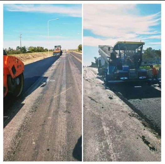 Este lunes se comenzó con el asfaltado  en el empalme de la Ruta 12 y nuevo  acceso Sur.