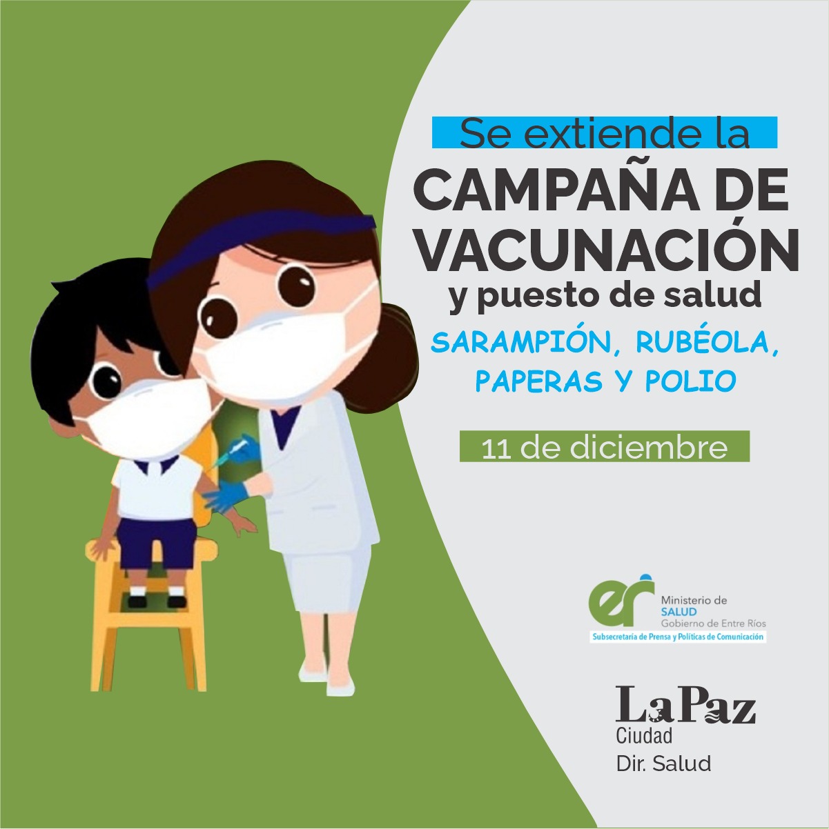 Se extendió hasta el 11 de diciembre la campaña de vacunación contra el  sarampión