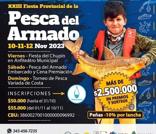 Santa Elena: El sábado 16 se abrieron las inscripciones para la XXIII Fiesta Provincial de la Pesca del Armado