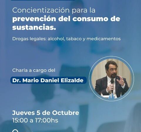 Ciclo de charlas:  Concientización para la prevención del consumo de sustancias.