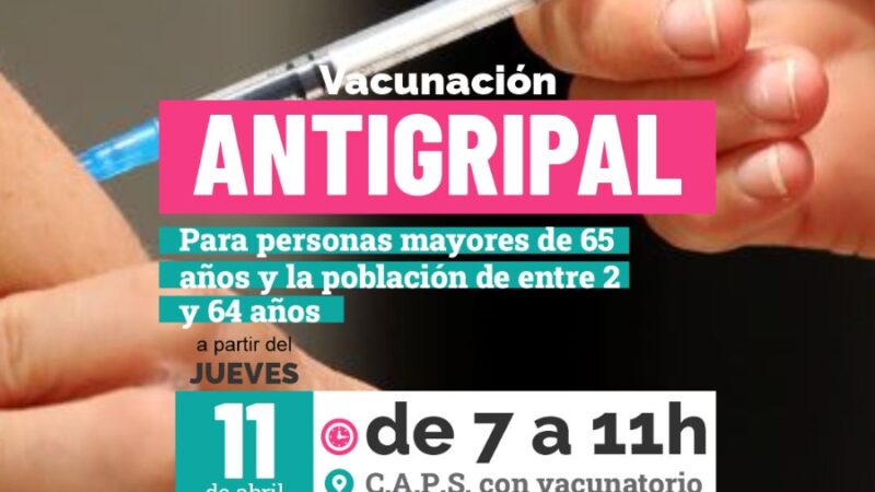 Este jueves continúa la campaña de vacunación antigripal en vacunatorios municipales.