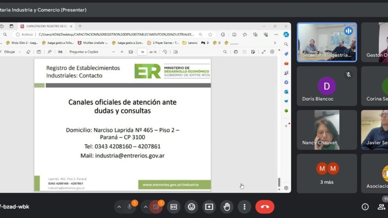 La Paz: Se realizó una capacitación sobre el Registro Industrial.