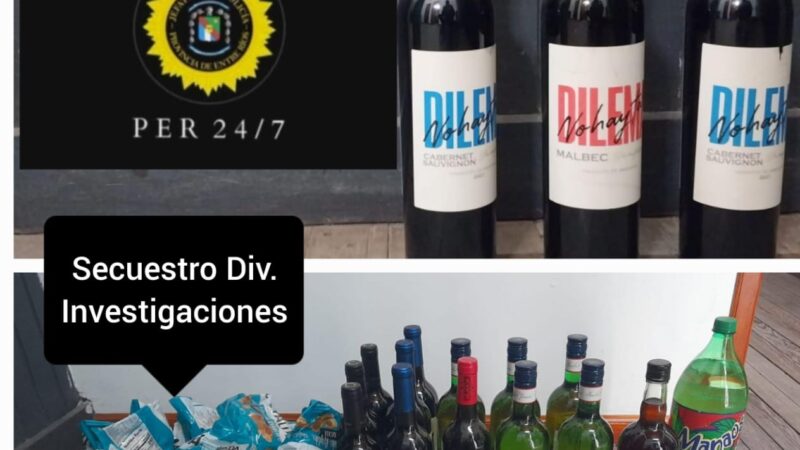 Recuperan bebidas sustraídas a una Distribuidora ubicada en Barrio Puerto Márquez