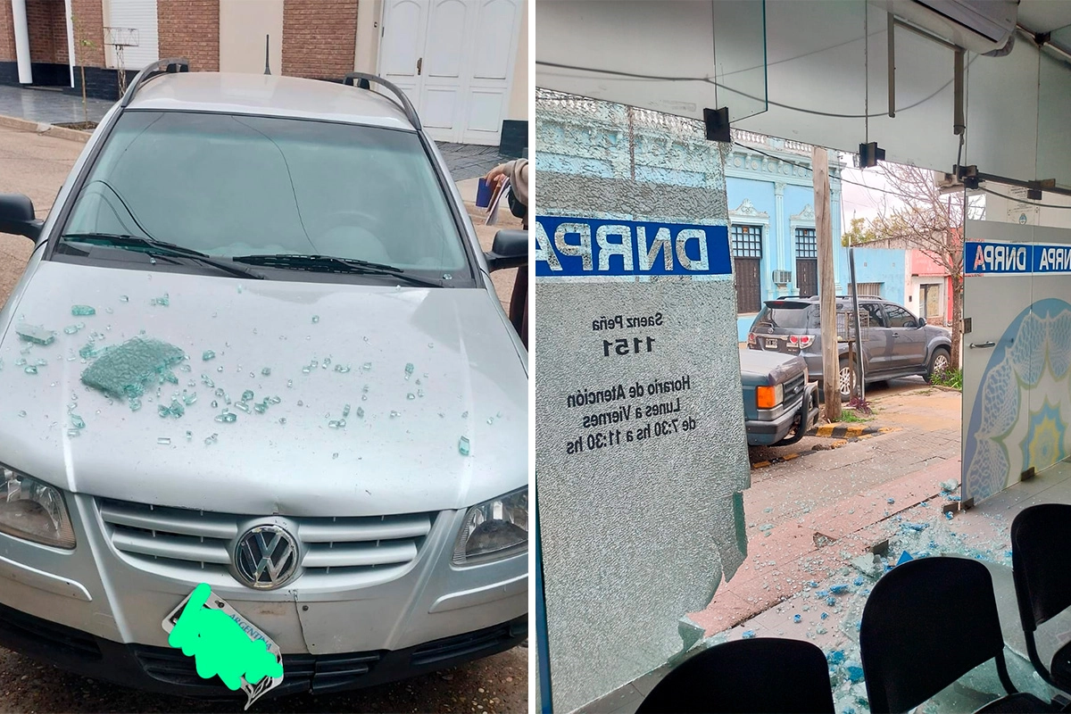 La Paz: Por un desperfecto mecánico, un auto chocó contra el Registro Automotor