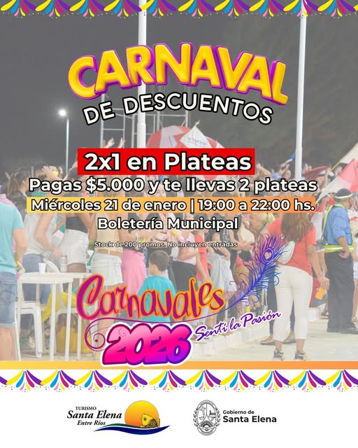 Lanzan desde hoy promociones con  descuentos en el Carnaval de Santa Elena