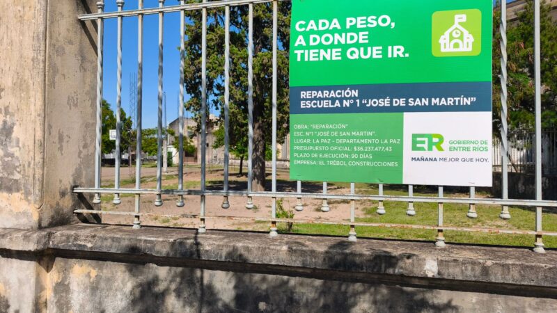 La Paz: Mejoran condiciones edilicias la escuela  Nº 1 San Martín