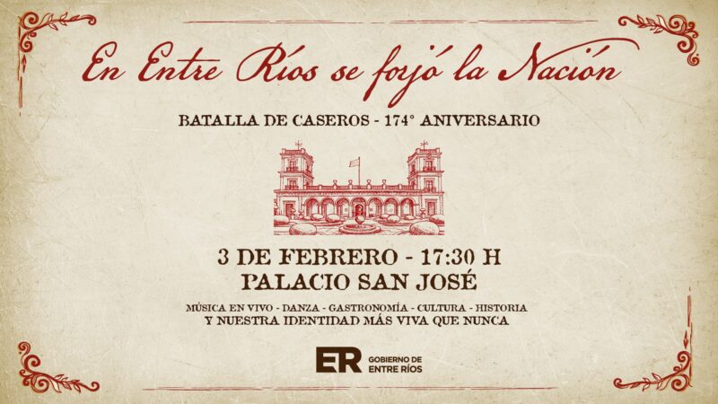 La Batalla de Caseros se conmemorará con música, historia y cultura en el Palacio San José