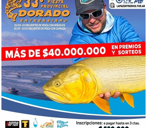 En septiembre La Paz los espera en 33° Fiesta Provincial del Dorado Entrerriano.