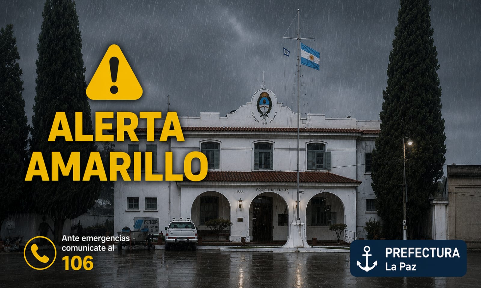 Prefectura La Paz informa sobre alerta amarillo por lluvias.