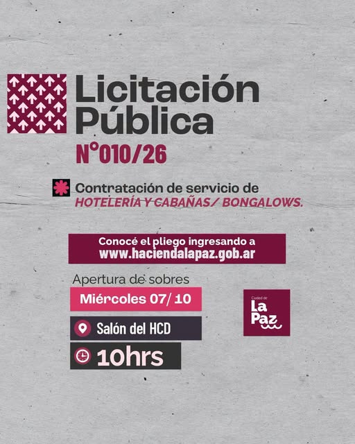 La Paz: El municipio licita alojamiento por $87,8 millones para final Juegos Nacionales Evita